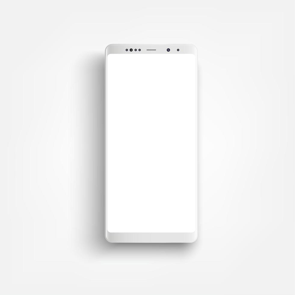 modern realistisk vit smartphone mock-up vektor