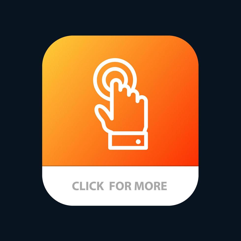 Touch-Touchscreen-Schnittstellentechnologie Mobile App-Taste Android- und iOS-Linienversion vektor