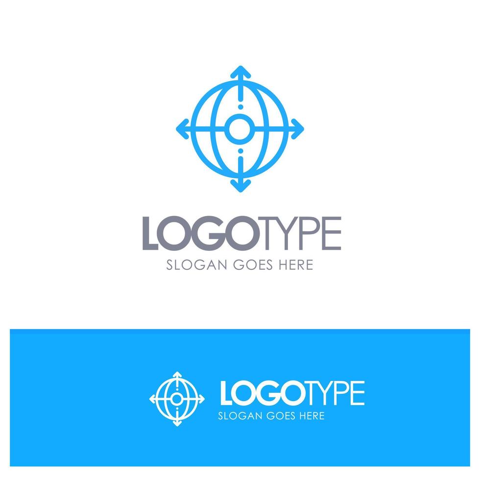 företag spridning förvaltning produkt blå översikt logotyp med plats för Tagline vektor