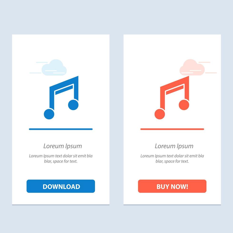 app basic design mobile music blau und rot jetzt herunterladen und kaufen web-widget-kartenvorlage vektor