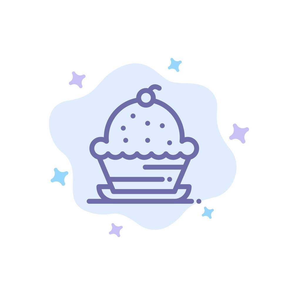 kaka efterrätt muffin ljuv tacksägelse blå ikon på abstrakt moln bakgrund vektor