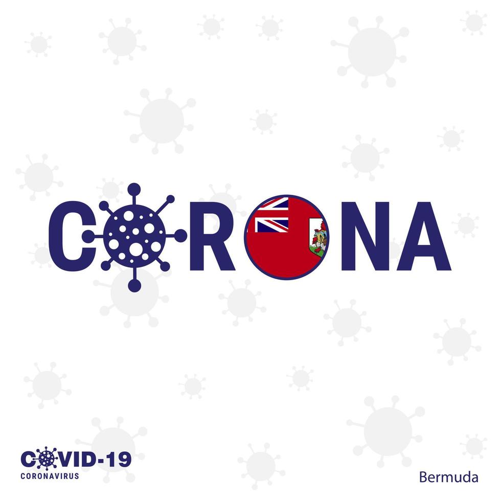 bermuda coronavirus typografie covid19 country banner bleib zu hause bleib gesund pass auf deine eigene gesundheit auf vektor