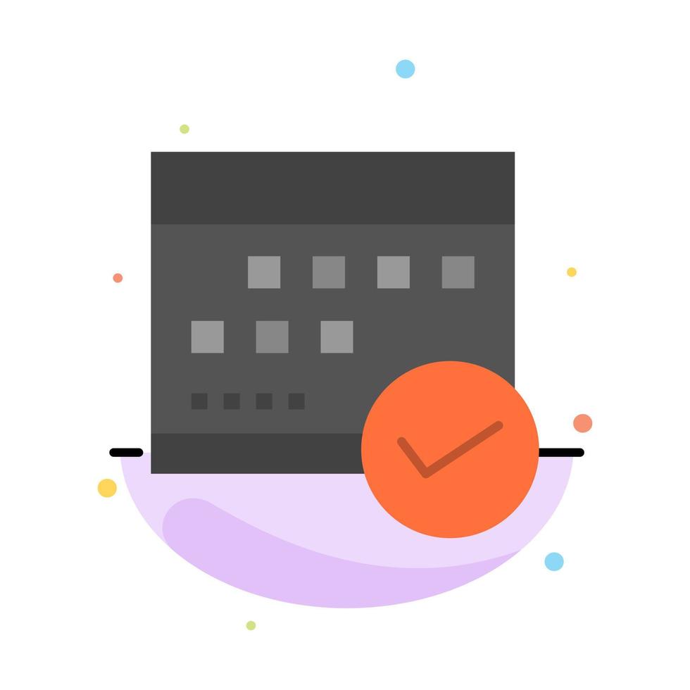 schema godkänd företag kalender händelse planen planera abstrakt platt Färg ikon mall vektor