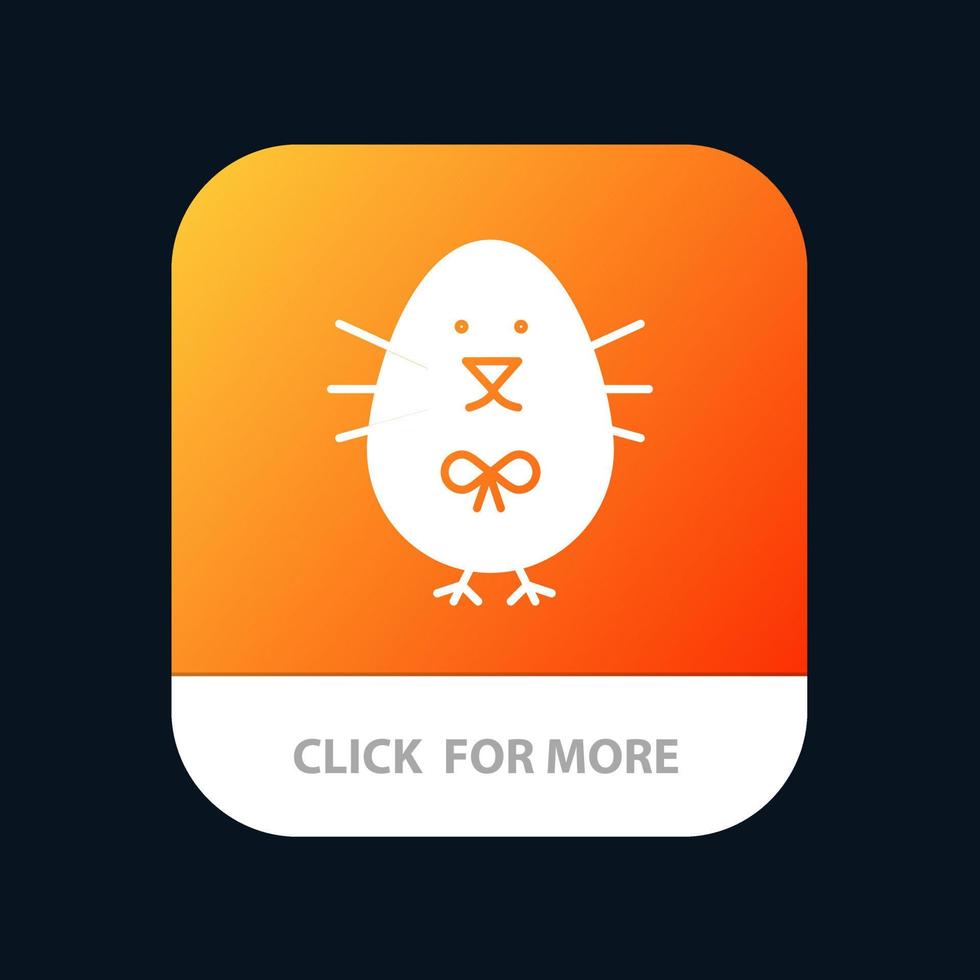 kyckling påsk bebis Lycklig mobil app knapp android och ios glyf version vektor