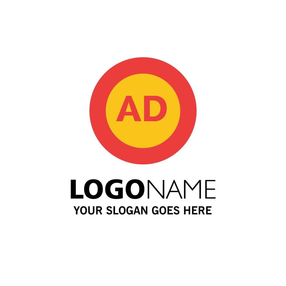 Anzeige Anzeigenblock Werbung Werbeblock Business Logo Vorlage flache Farbe vektor
