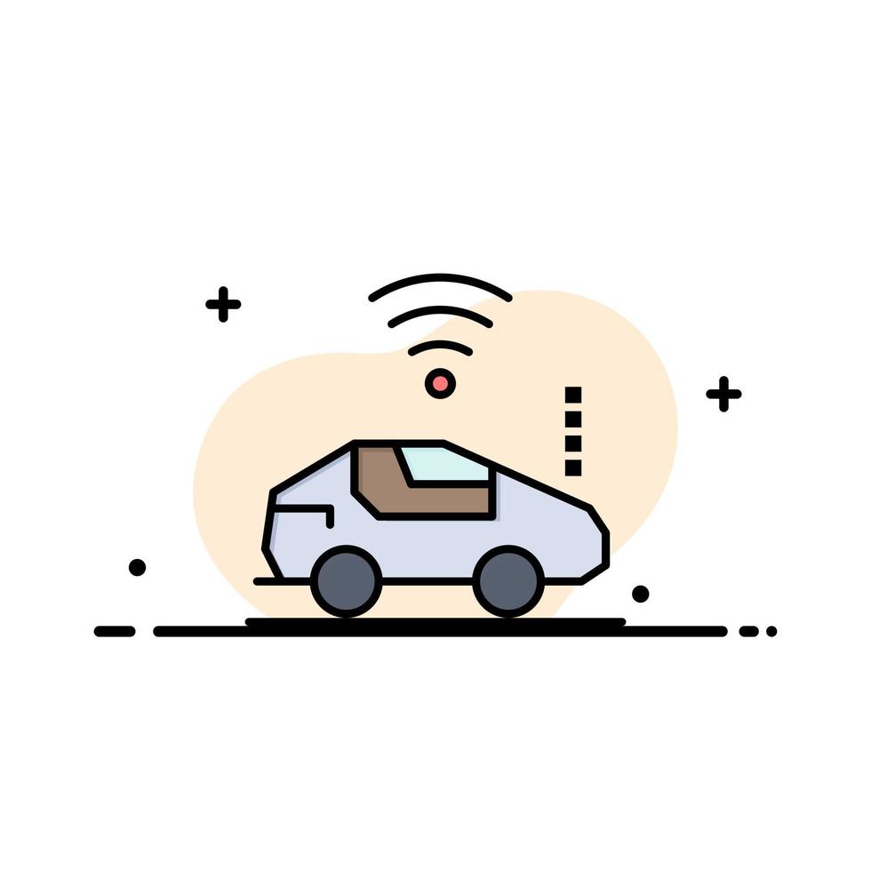 flache farbe der auto-auto-wifi-signal-geschäftslogo-schablone vektor