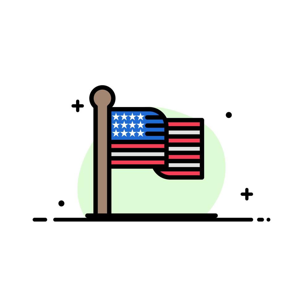 amerikanische flagge erntedank usa business flache linie gefüllt symbol vektor banner vorlage