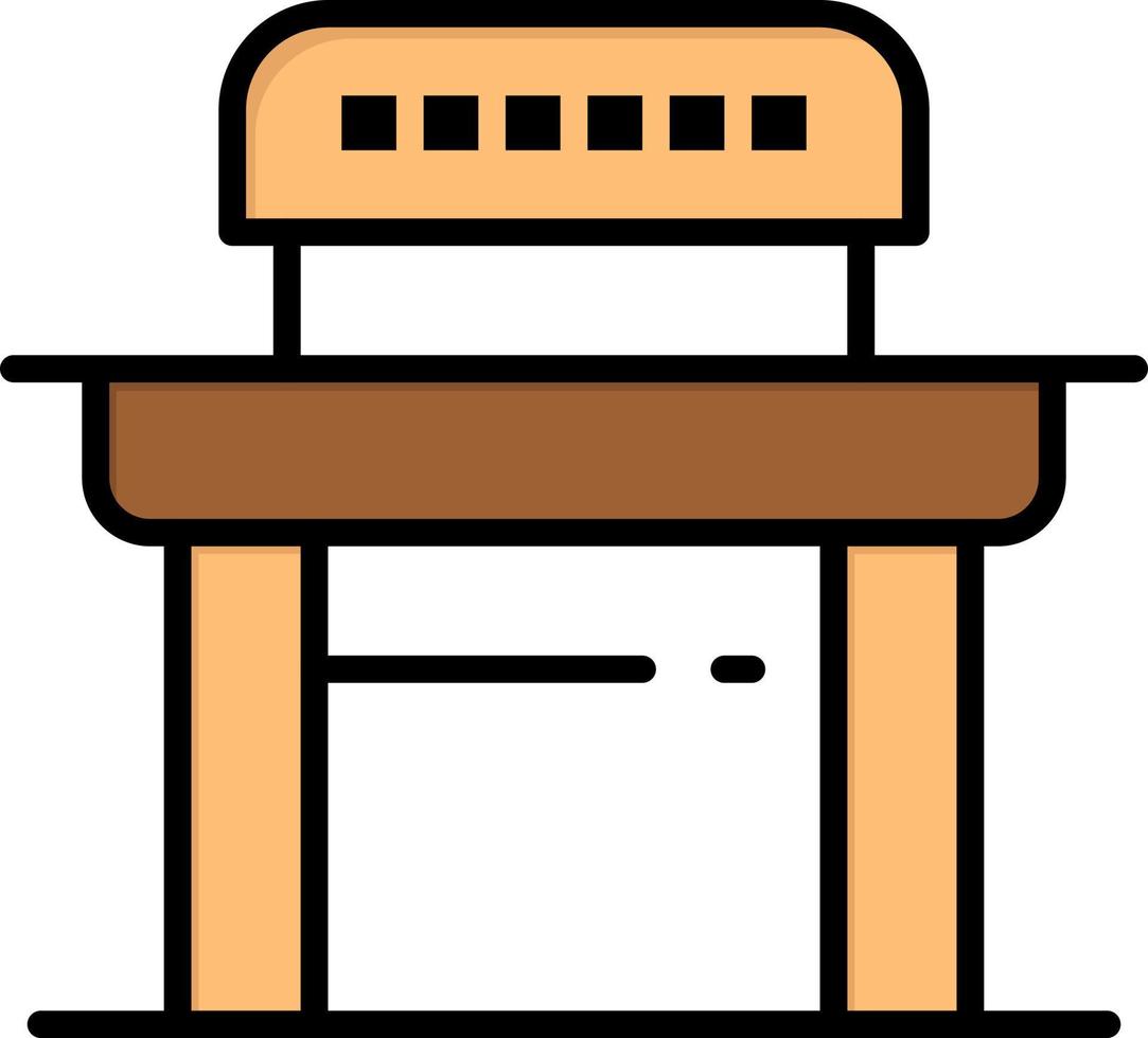 skrivbord studerande stol skola platt Färg ikon vektor ikon baner mall