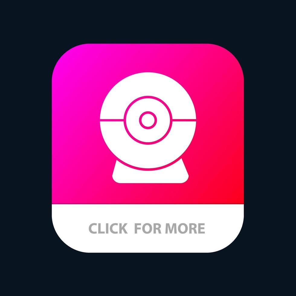 kamera webcam sicherheit mobile app-schaltfläche android- und ios-glyphenversion vektor