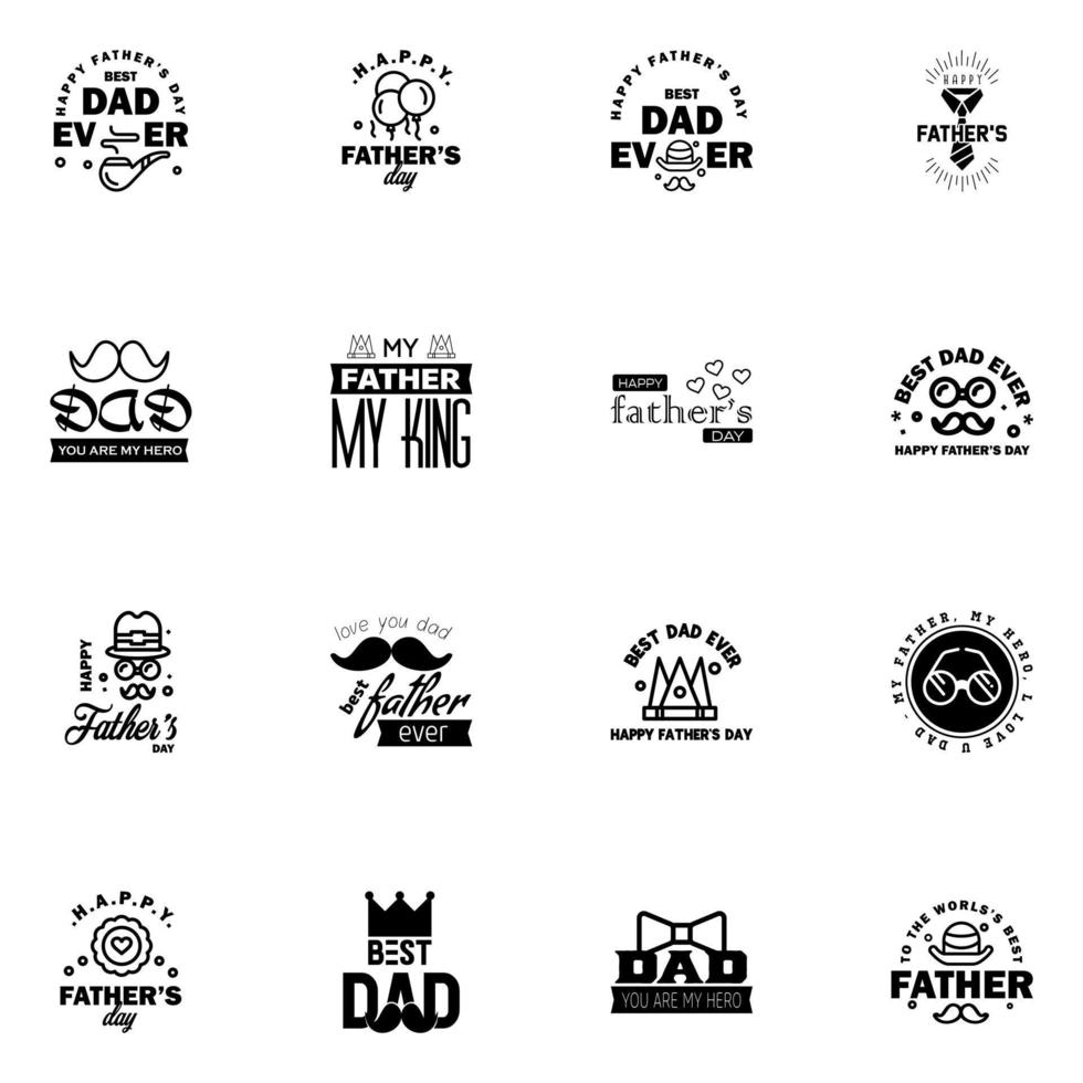 kärlek du pappa kort design för Lycklig fäder dag typografi samling 16 svart design redigerbar vektor design element