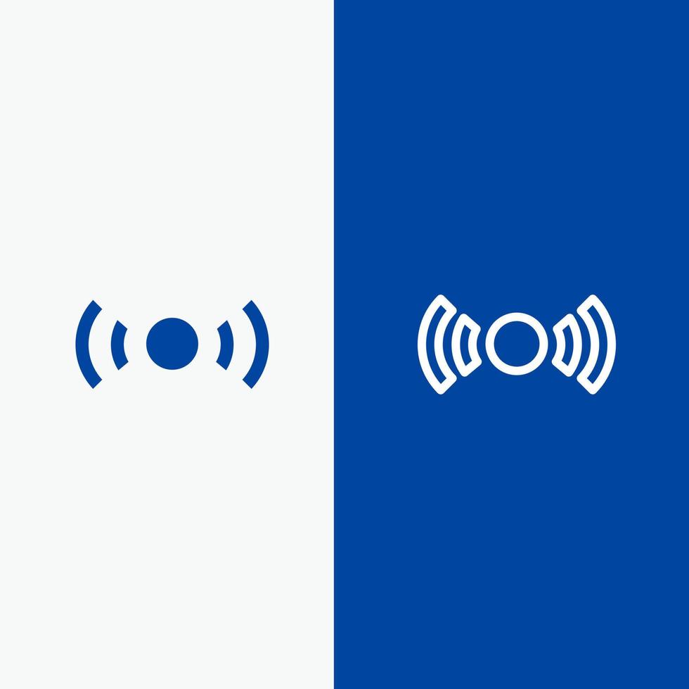 Grundlegendes wesentliches Signal ui ux Linie und Glyphe solides Symbol blaues Banner Linie und Glyphe solides Symbol blaues Banner vektor