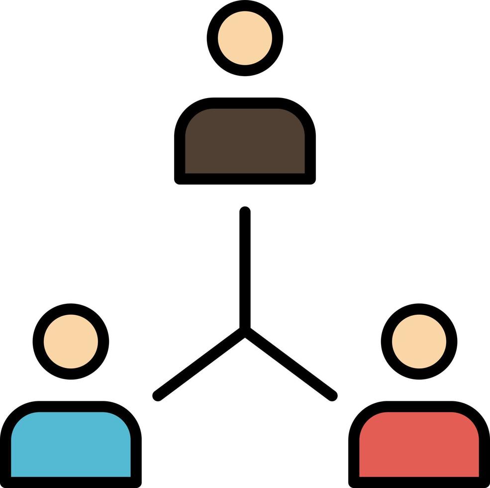 strukturera företag samarbete grupp hierarki människor team platt Färg ikon vektor ikon baner mall