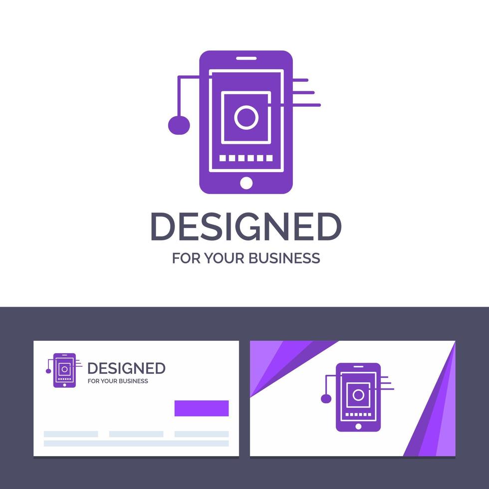 kreativ företag kort och logotyp mall mobil cell hårdvara nätverk vektor illustration