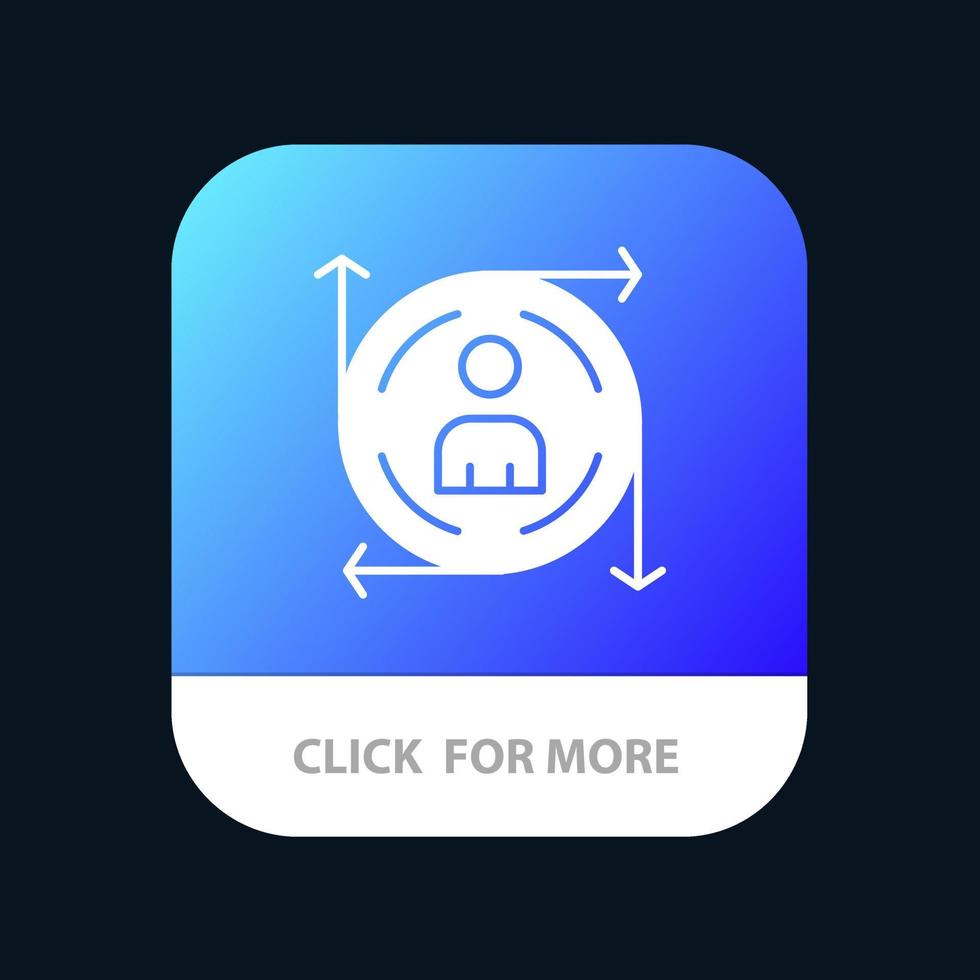 benutzervorhersage pfeilpfad mobile app-schaltfläche android- und ios-glyphenversion vektor