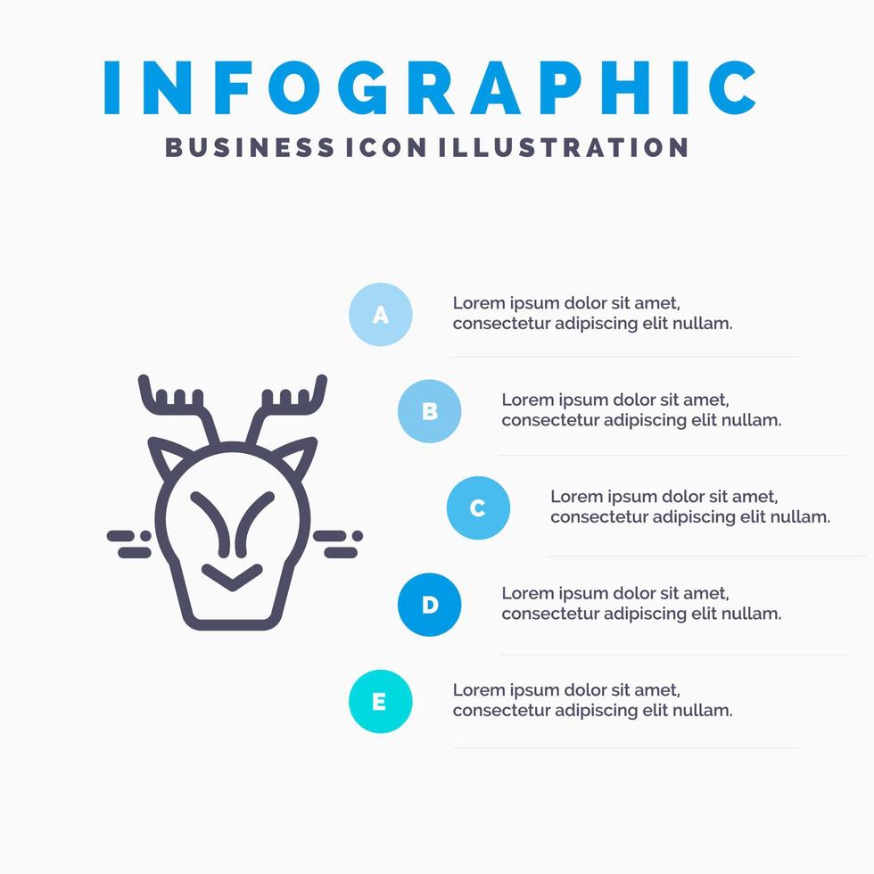 alpina arktisk kanada ren linje ikon med 5 steg presentation infographics bakgrund vektor