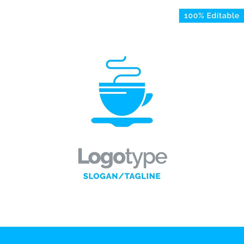 blaue Business-Logo-Vorlage für Teetassen-Kaffeehotels vektor