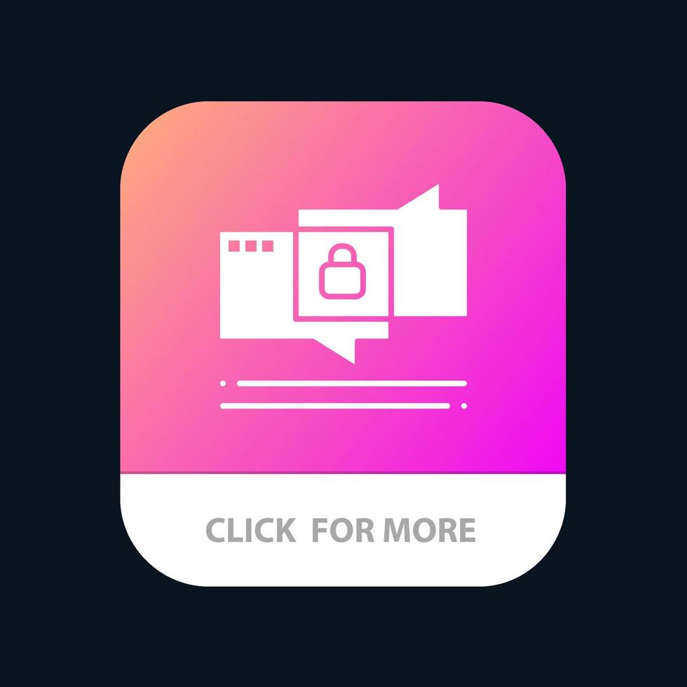 chatt chattar säkerhet säkra mobil app knapp android och ios glyf version vektor