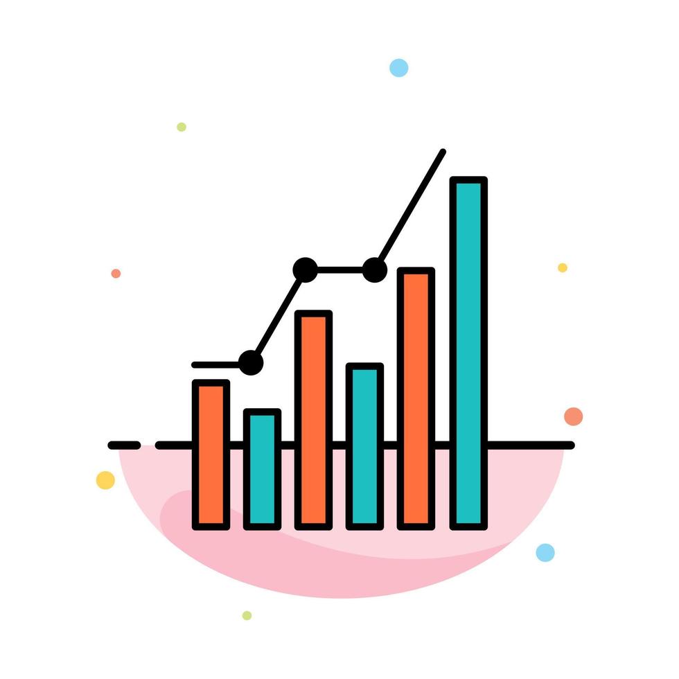 Grafikanalyse Geschäftsdiagramm Marketingstatistik Trends abstrakte flache Farbsymbolvorlage vektor