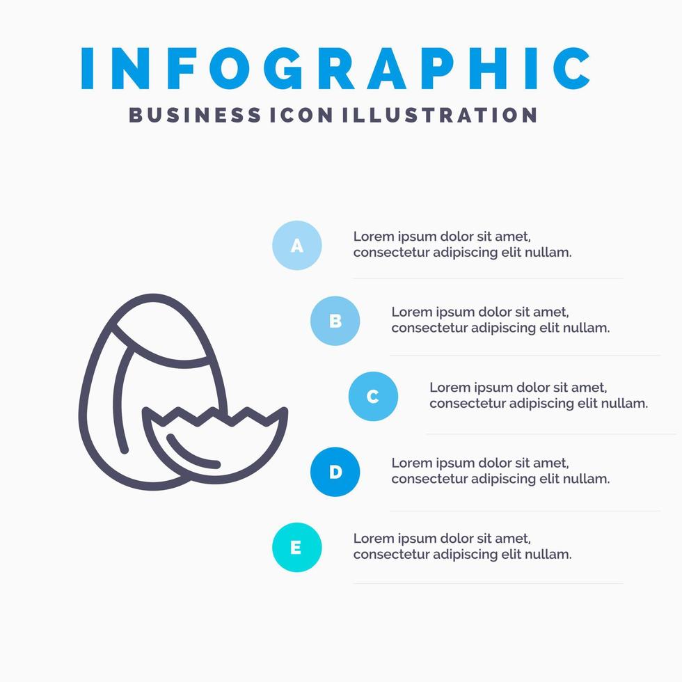 ägg natur påsk linje ikon med 5 steg presentation infographics bakgrund vektor