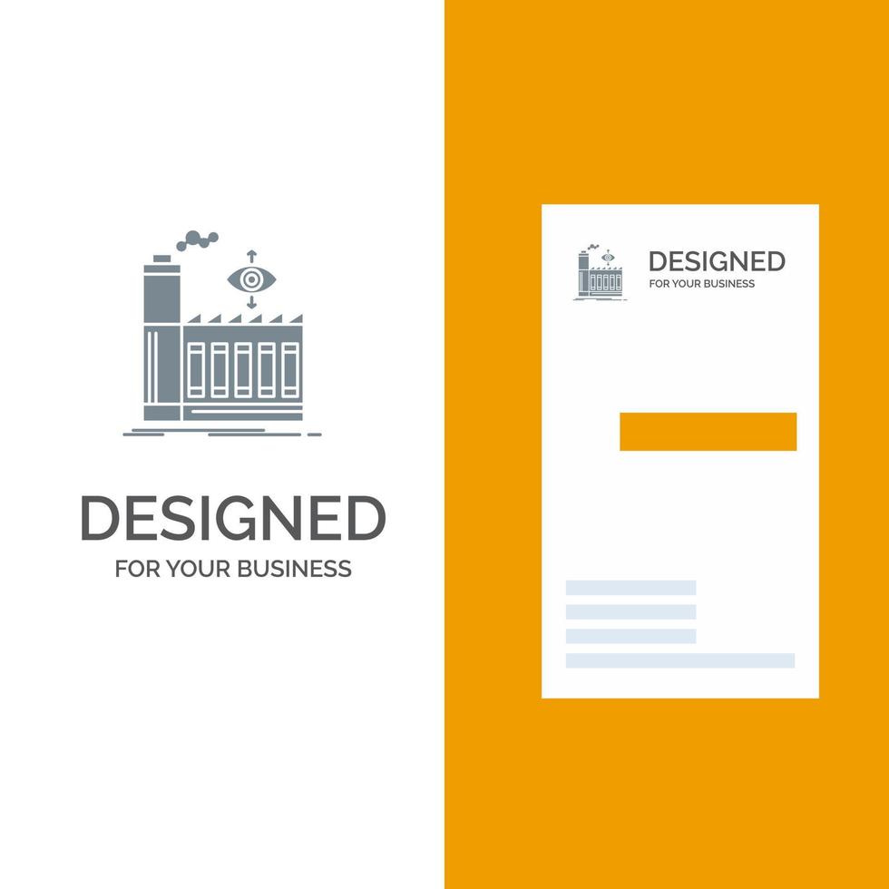 Mühlenfabrikgeschäft rauchgraues Logodesign und Visitenkartenvorlage vektor