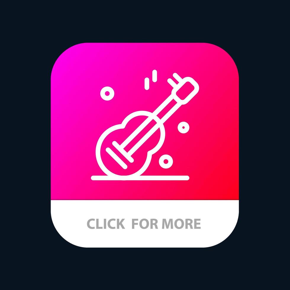 gitarrenmusik usa amerikanische mobile app-schaltfläche android- und ios-linienversion vektor