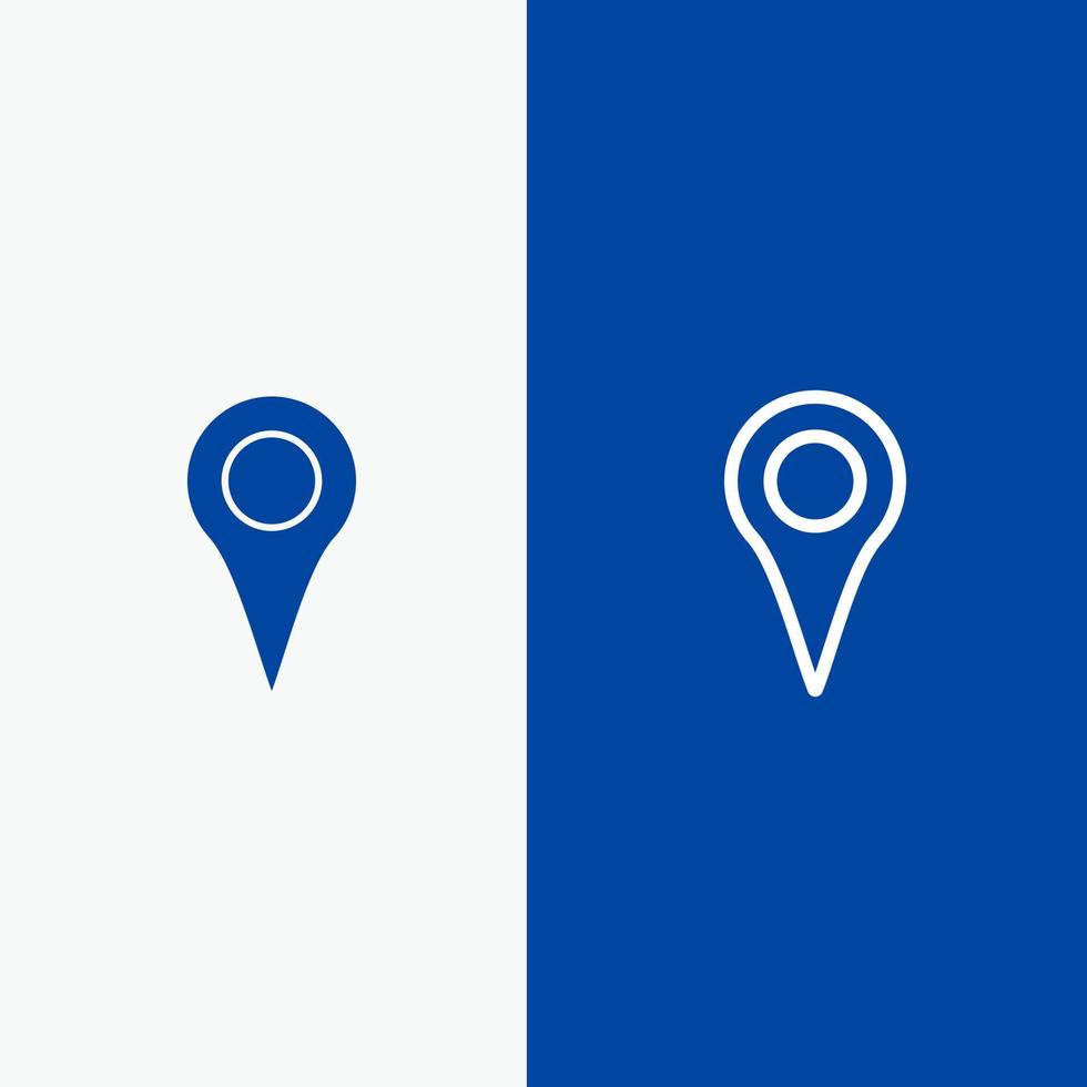 Geo-Standort Standortkarte Pin-Linie und Glyphe solides Symbol blaues Banner Linie und Glyphe solides Symbol blaues Banner vektor