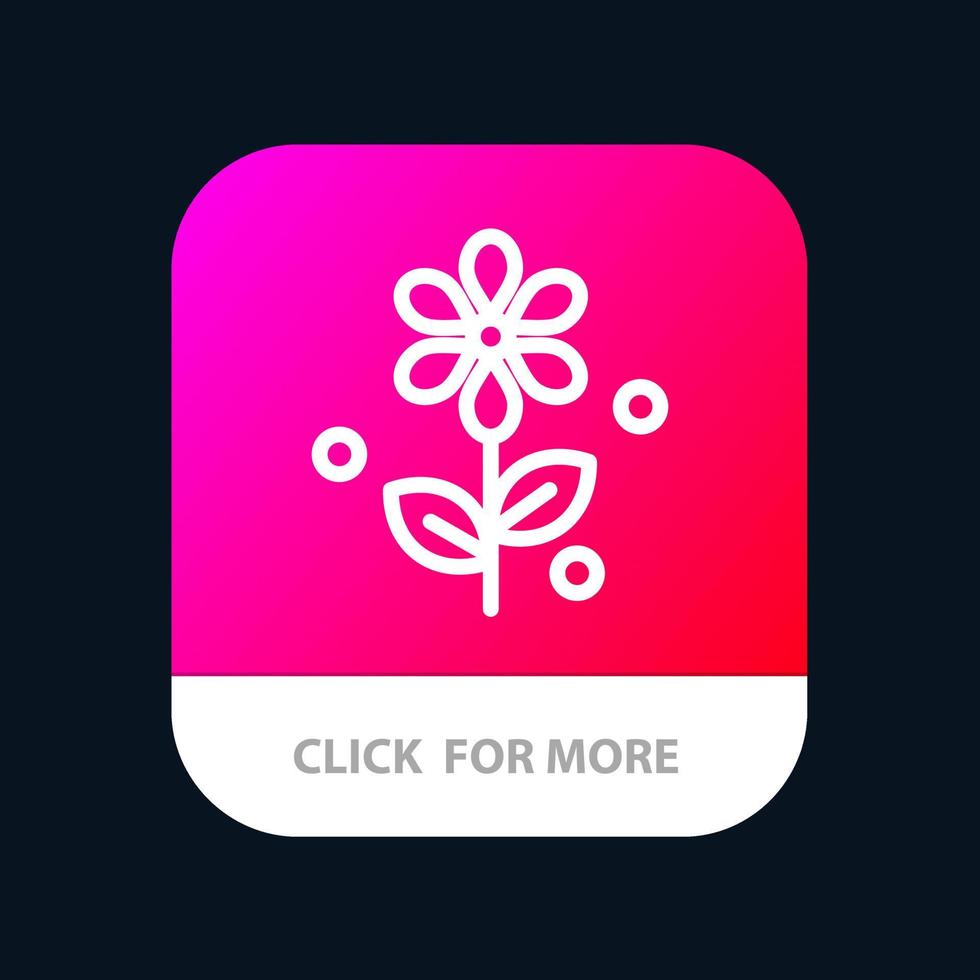 Blume Ostern Natur mobile App-Schaltfläche Android- und iOS-Linienversion vektor