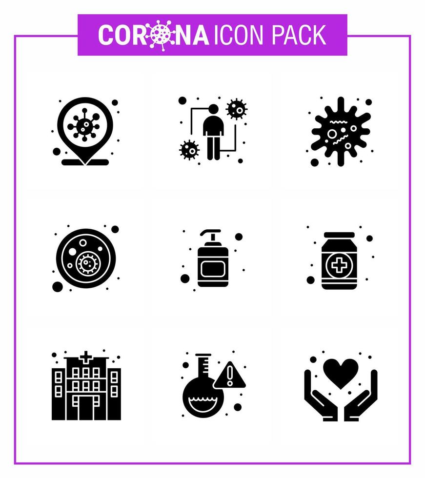 einfacher satz von covid19 schutz blau 25 icon pack symbol enthalten lotion covid virale bakterien infektion virales coronavirus 2019nov krankheit vektordesignelemente vektor