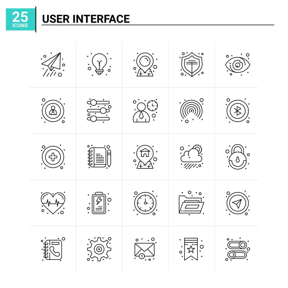 25 användare gränssnitt ikon uppsättning vektor bakgrund