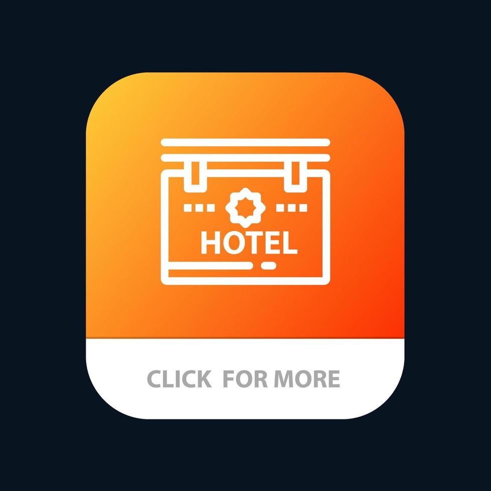 hotell tecken styrelse plats mobil app knapp android och ios linje version vektor