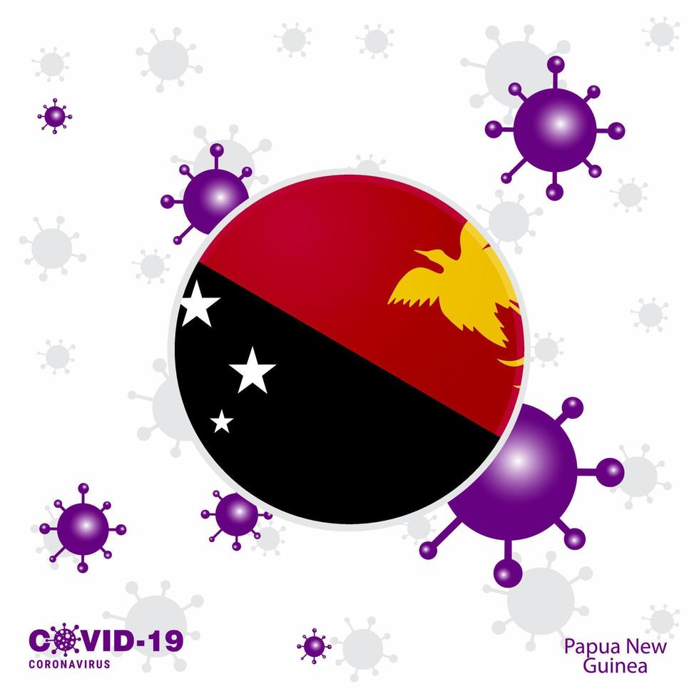 be för papua ny guinea covid19 coronavirus typografi flagga stanna kvar Hem stanna kvar friska ta vård av din egen hälsa vektor