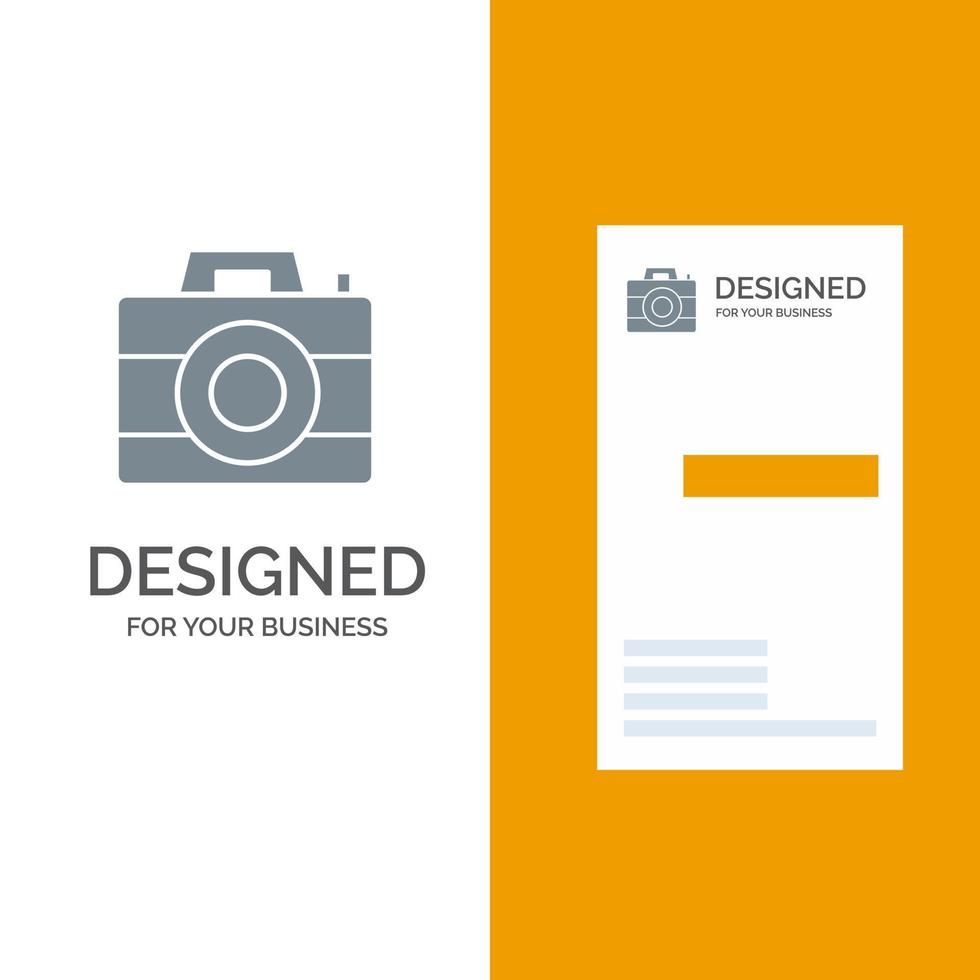 Kamera Computer Digitaltechnik graues Logo-Design und Visitenkartenvorlage vektor