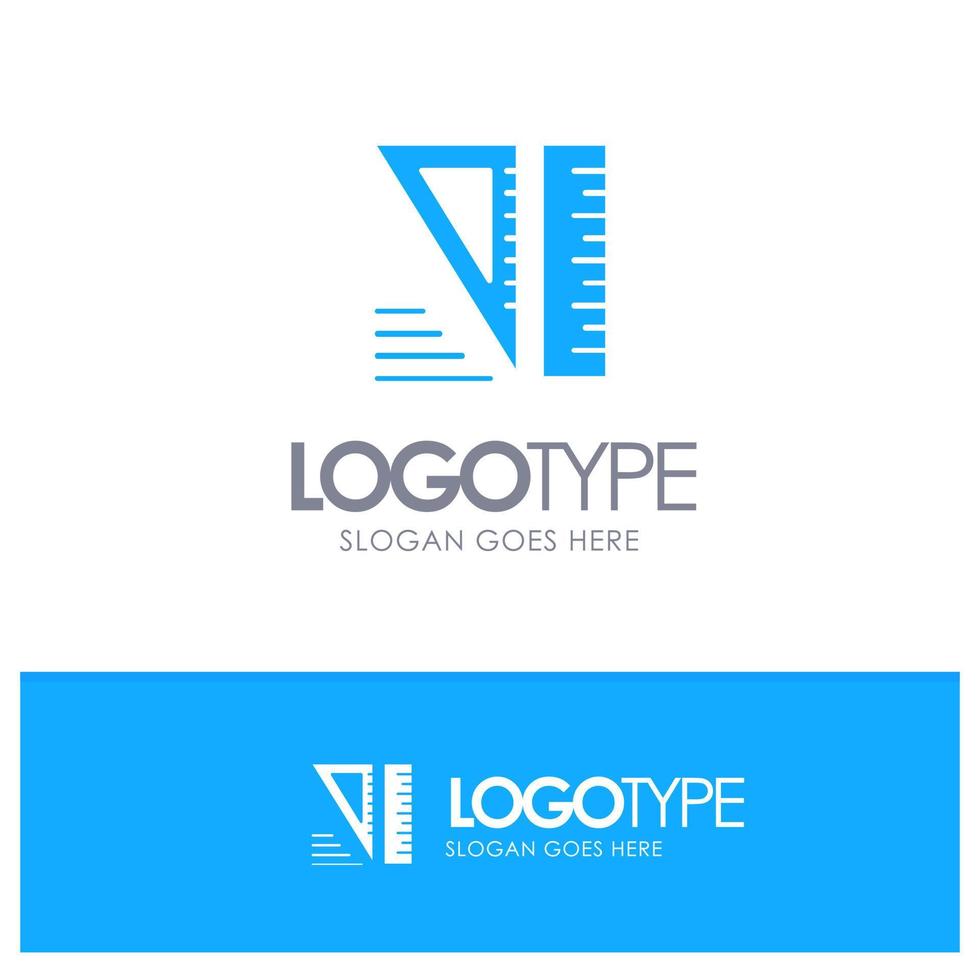 utbildning geometrisk verktyg blå fast logotyp med plats för Tagline vektor