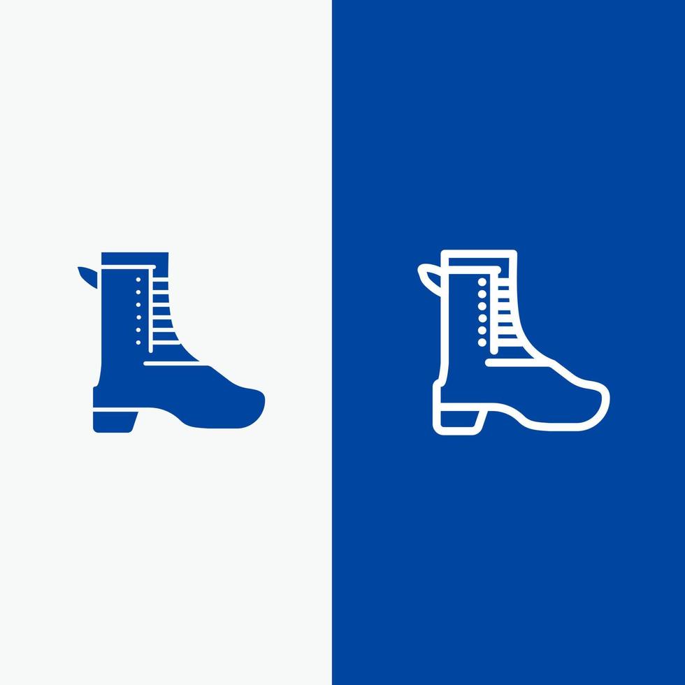 Aktivität Laufschuh Frühlingslinie und Glyphe solides Symbol blaues Banner Linie und Glyphe solides Symbol blaues Banner vektor