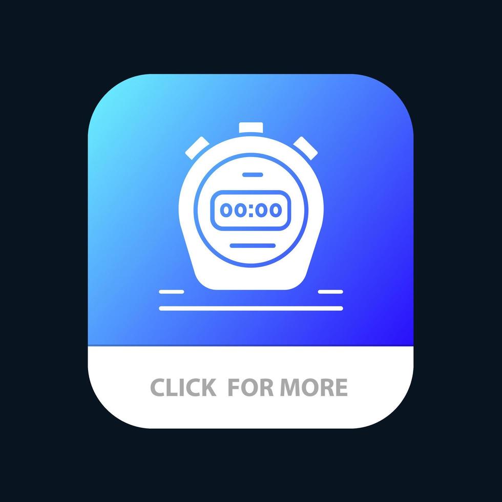 timer stoppur Kolla på mobil app knapp android och ios glyf version vektor