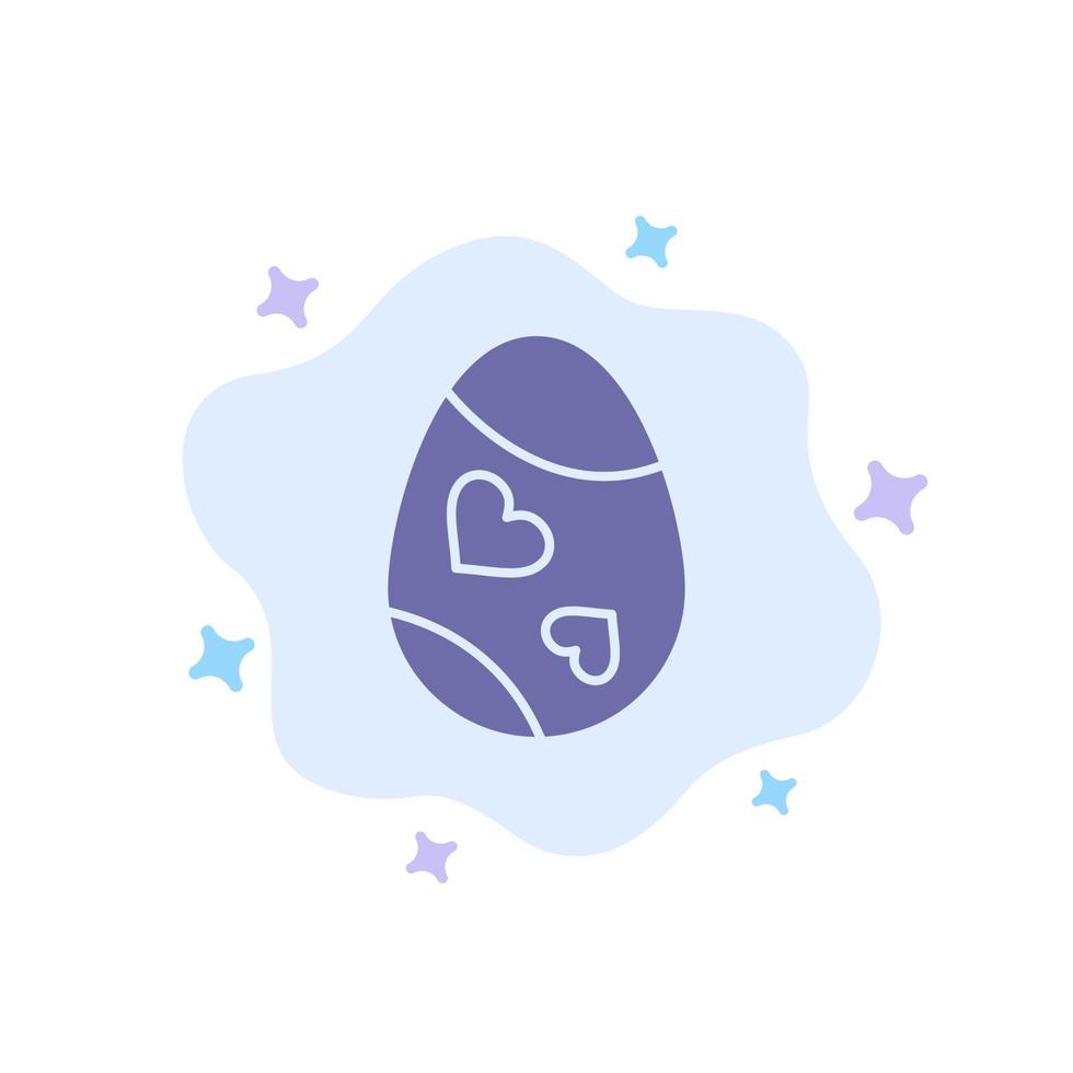 fågel dekoration påsk ägg hjärta blå ikon på abstrakt moln bakgrund vektor