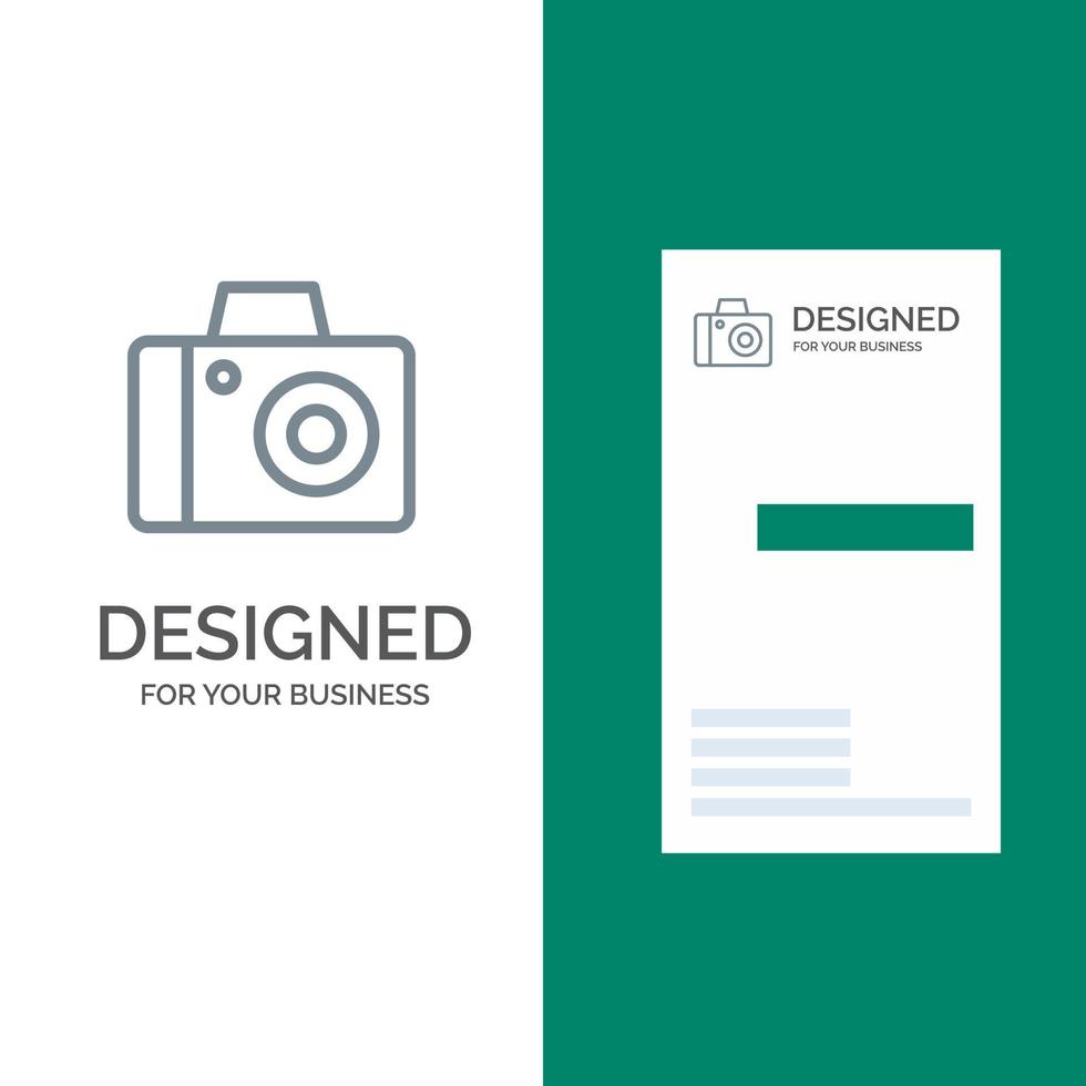 kamera Foto studio grå logotyp design och företag kort mall vektor