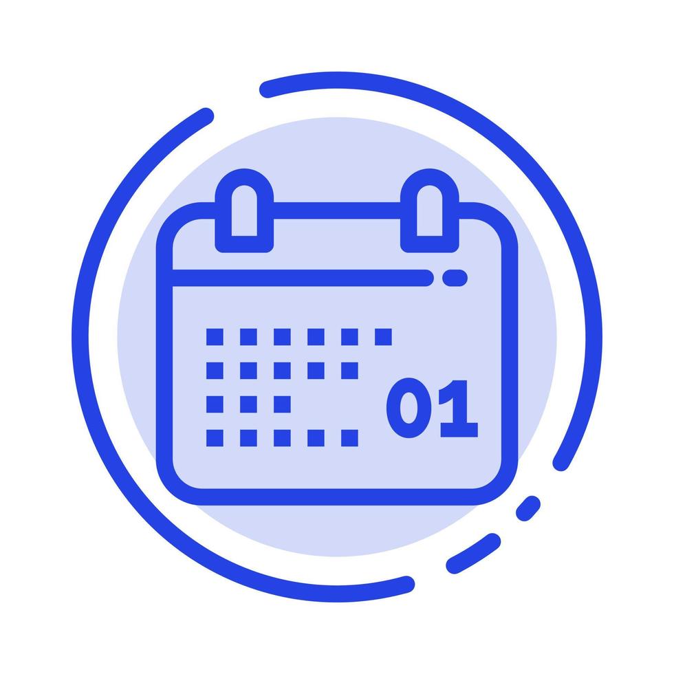 kanada kalender datum dag blå prickad linje linje ikon vektor