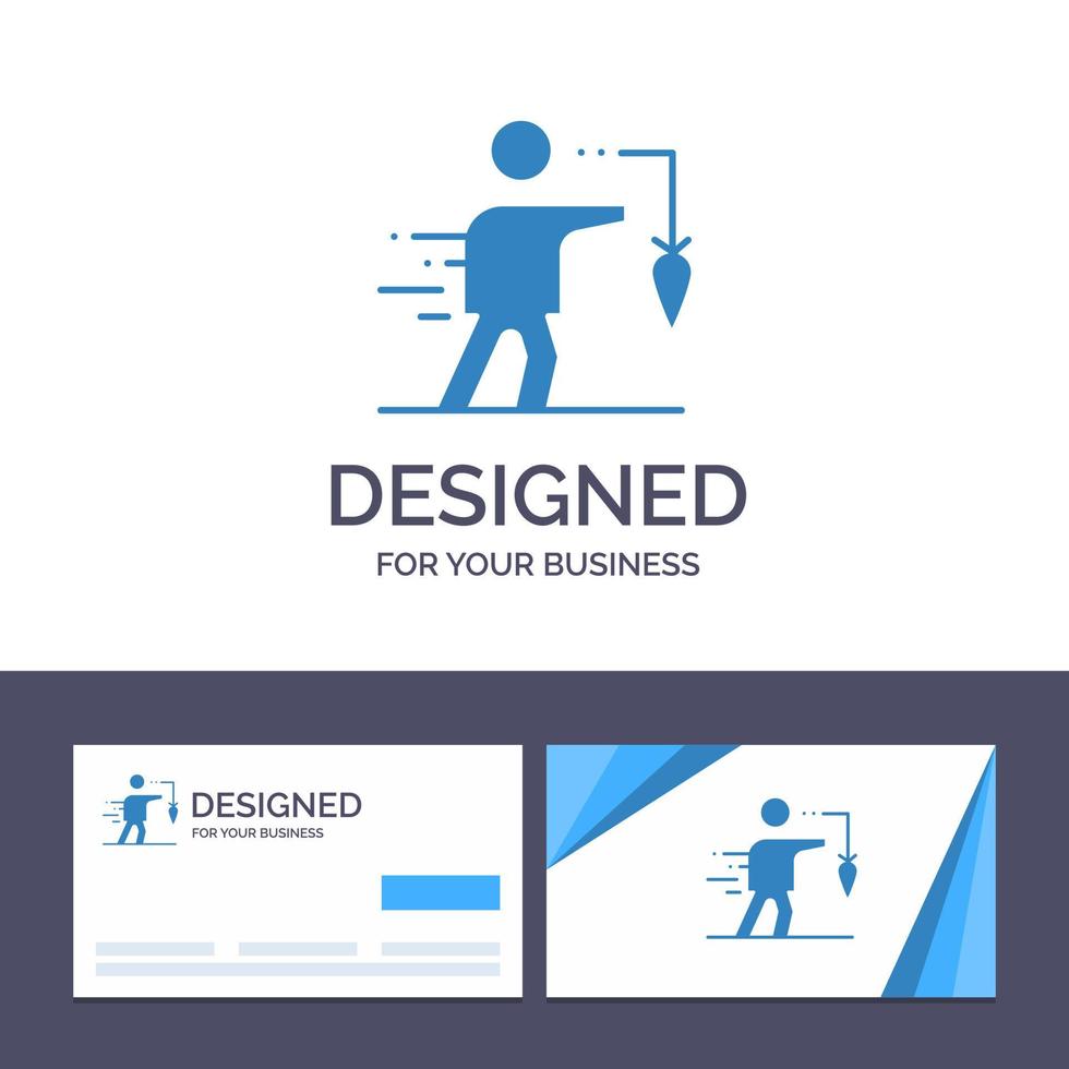 kreative visitenkarte und logo-vorlage aspirationsgeschäft extrinsisch falsche zielvektorillustration vektor