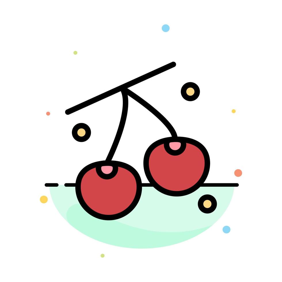 körsbär frukt friska påsk abstrakt platt Färg ikon mall vektor