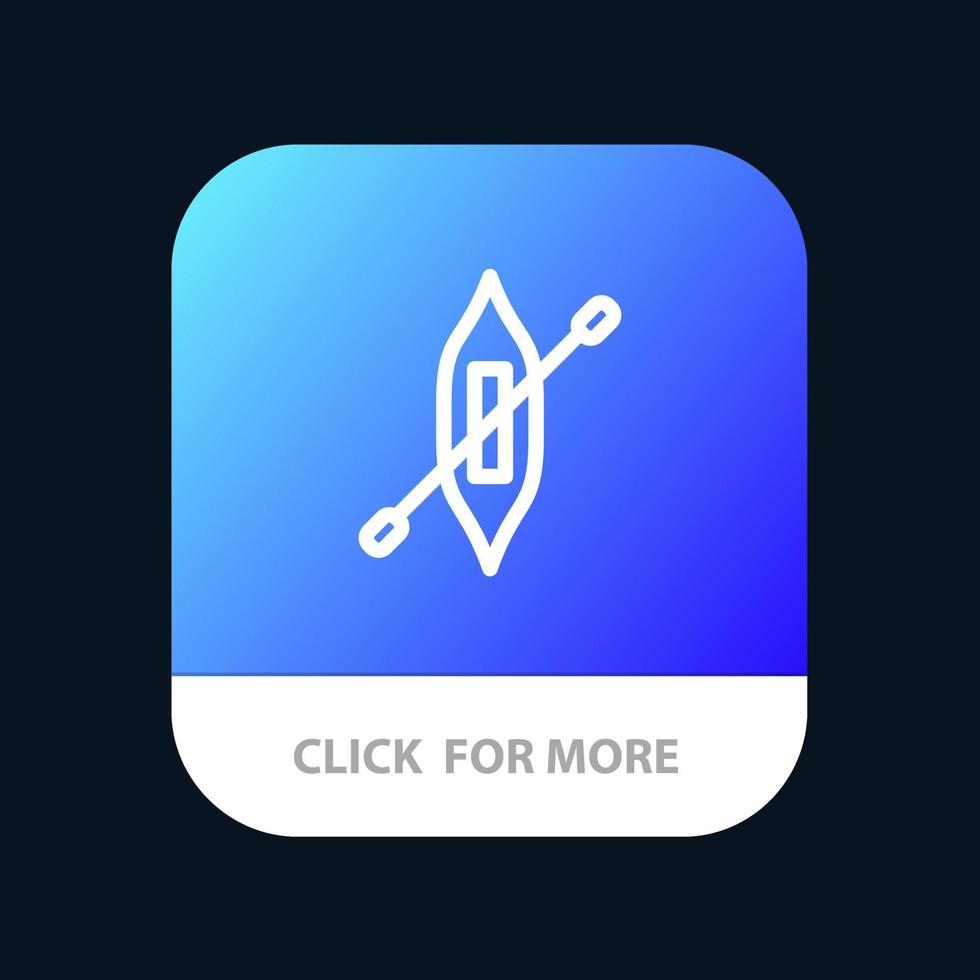boot kanu kajak schiff mobile app button android und ios line version vektor
