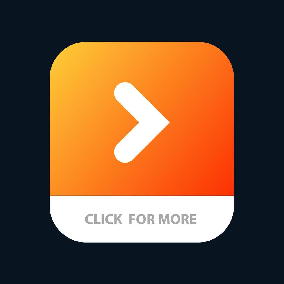 Pfeil nach rechts vorwärts Richtung mobile App-Schaltfläche Android- und iOS-Glyph-Version vektor