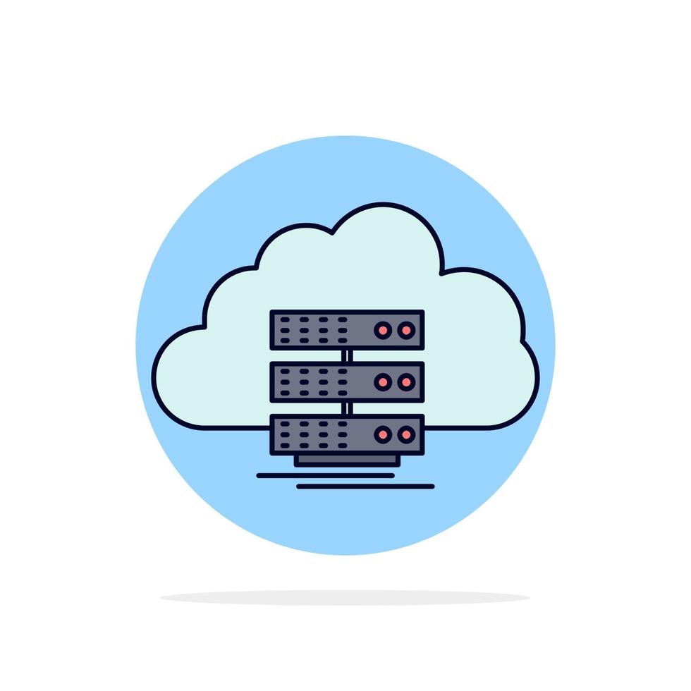 moln lagring datoranvändning data strömma platt Färg ikon vektor