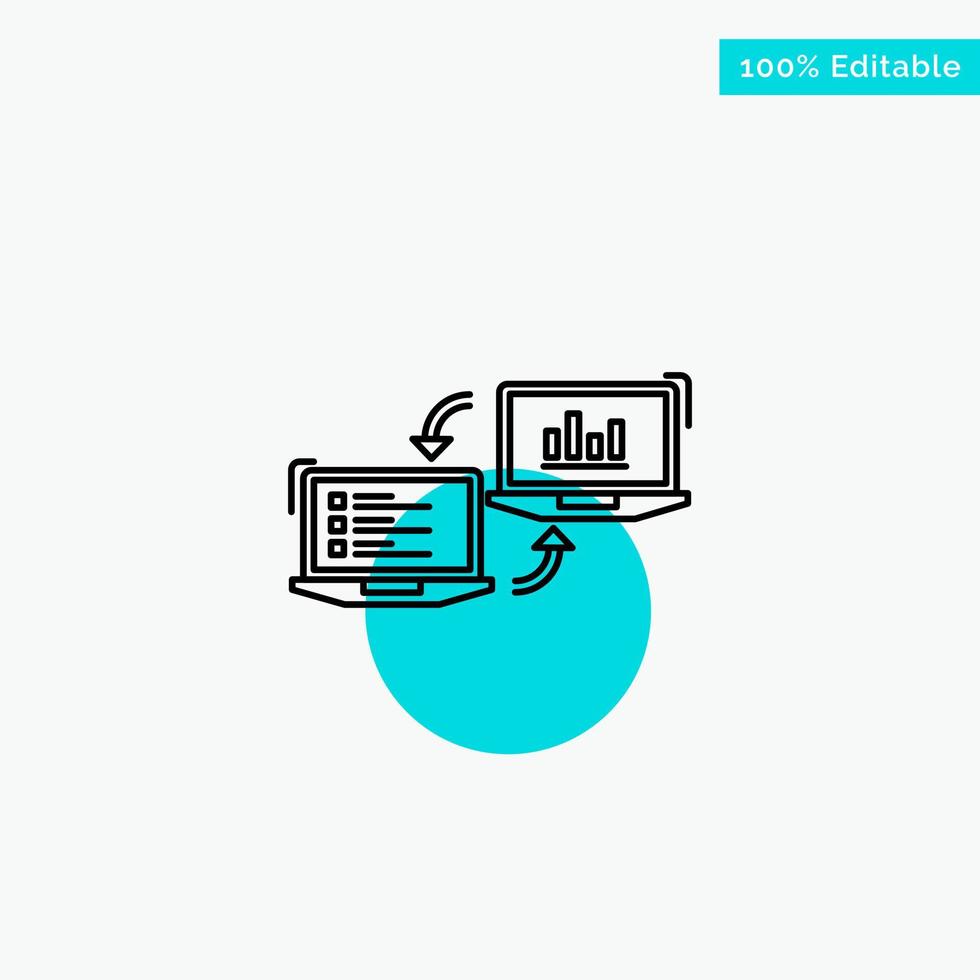 utbyta företag fullbordare förbindelse data information turkos markera cirkel punkt vektor ikon