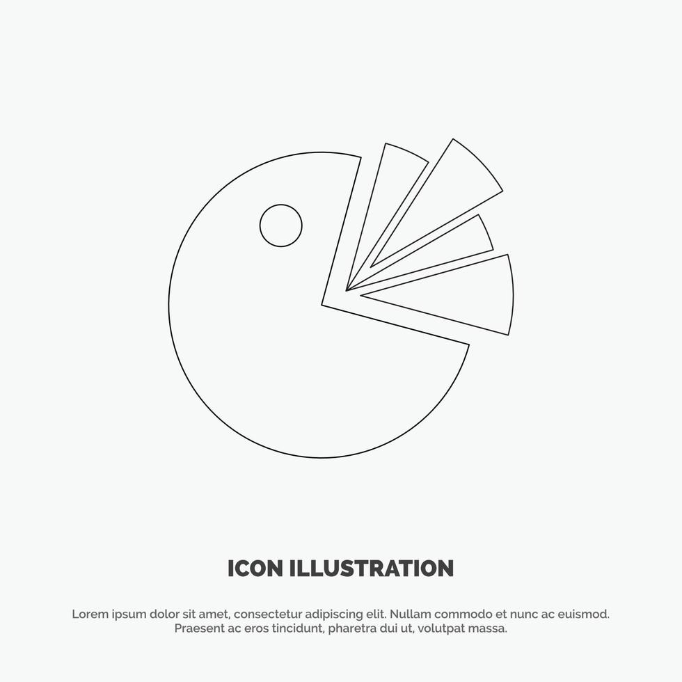 paj Diagram presentation diagram linje ikon vektor