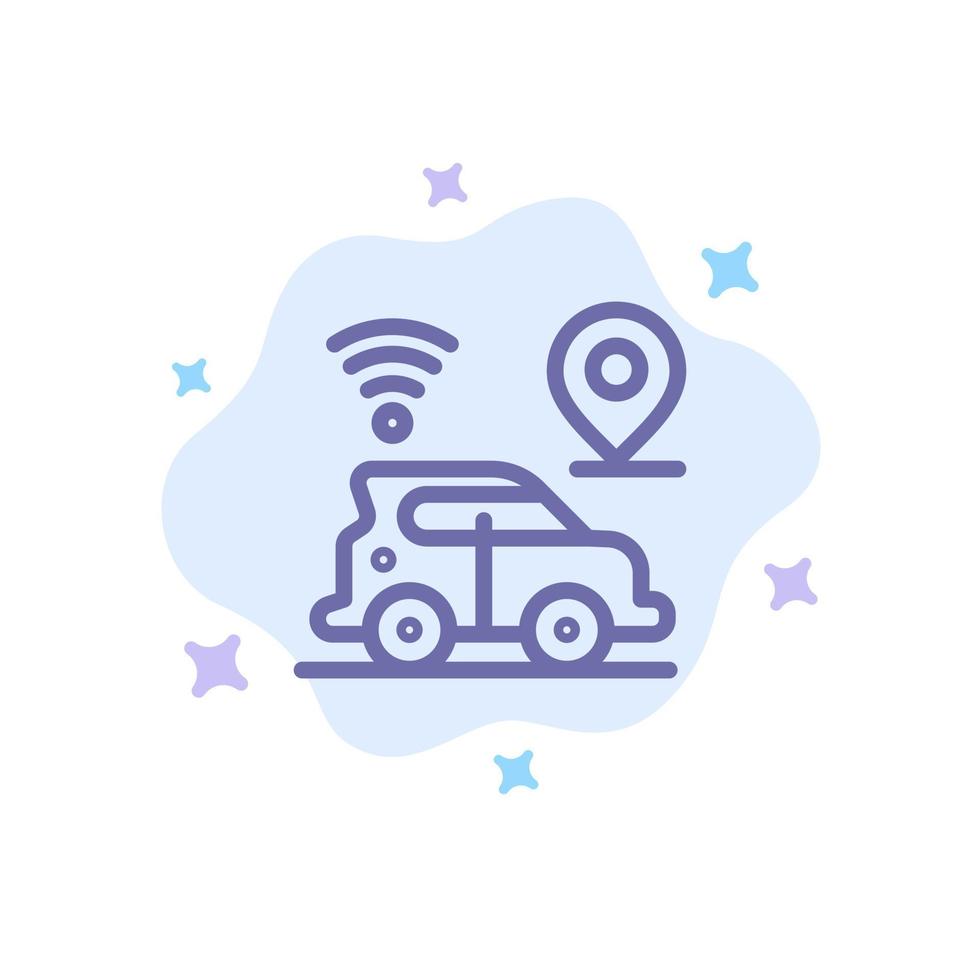 bil plats Karta teknologi blå ikon på abstrakt moln bakgrund vektor