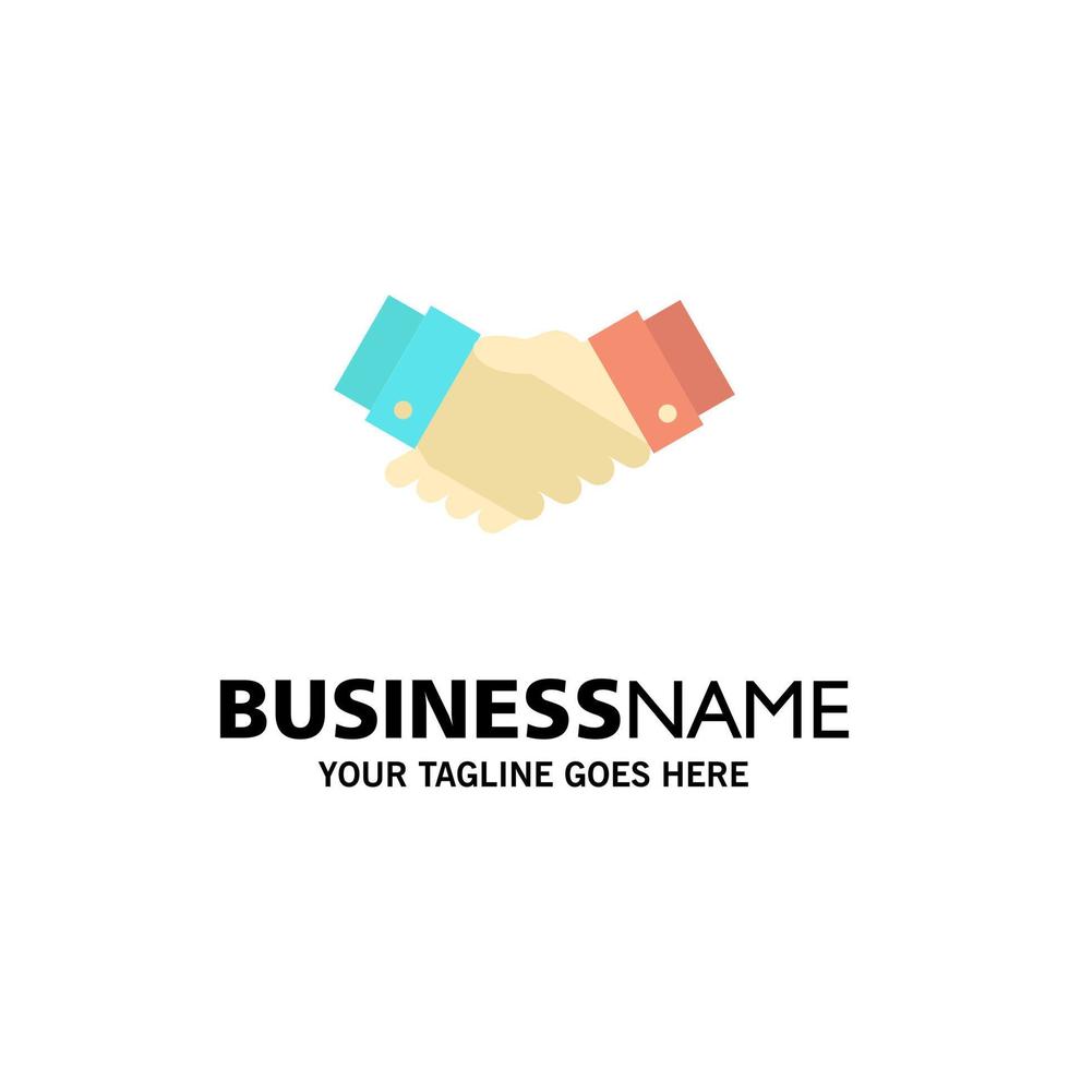 Vereinbarung Deal Handshake Geschäftspartner Business Logo Vorlage flache Farbe vektor