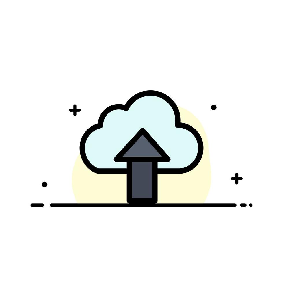 Pfeil hochladen Cloud Business flache Linie gefüllt Symbol Vektor Banner Vorlage