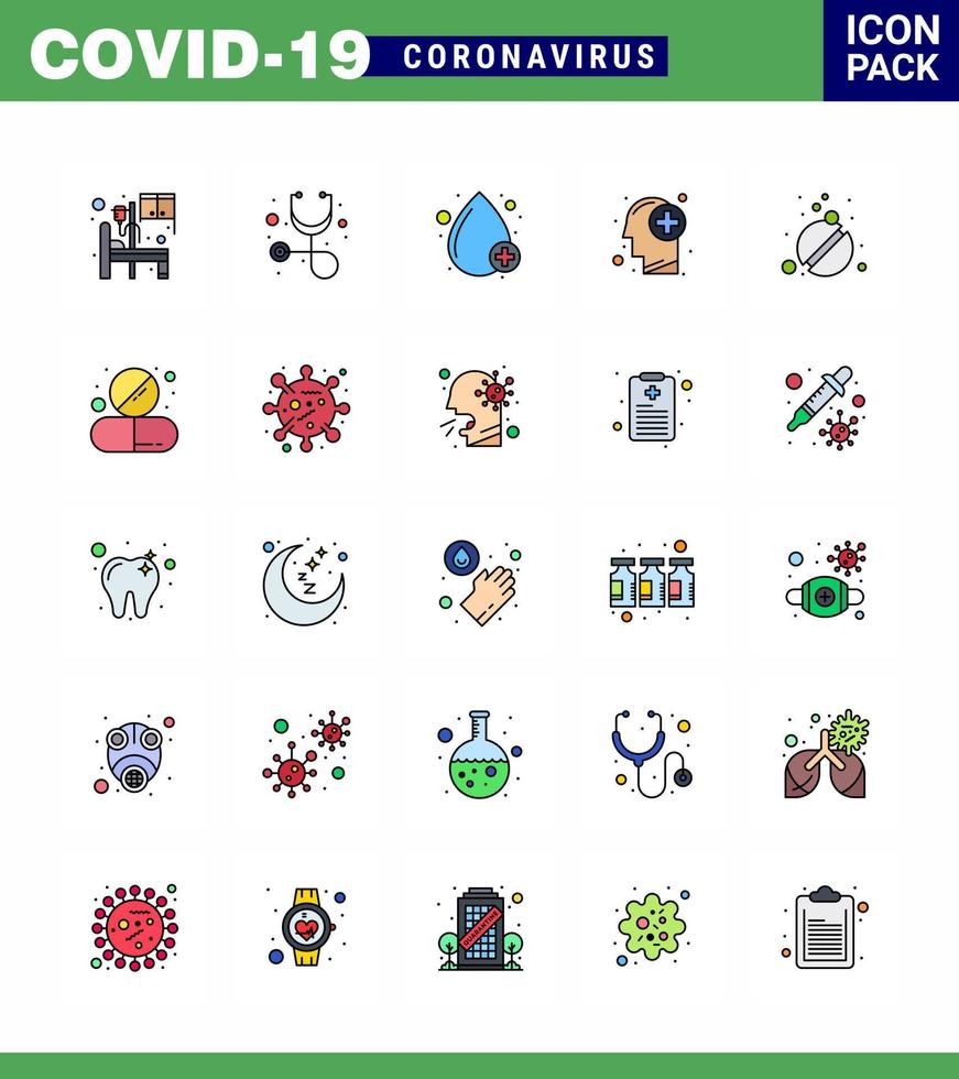 covid19 Corona-Virus-Kontaminationsprävention blaues Symbol 25-Pack wie Tabletten Medizin Tropfen menschliches Gesundheitswesen virales Coronavirus 2019nov-Krankheitsvektor-Designelemente vektor