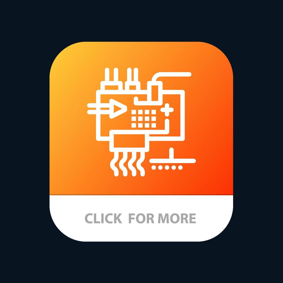 montera skräddarsy elektronik teknik delar mobil app knapp android och ios linje version vektor